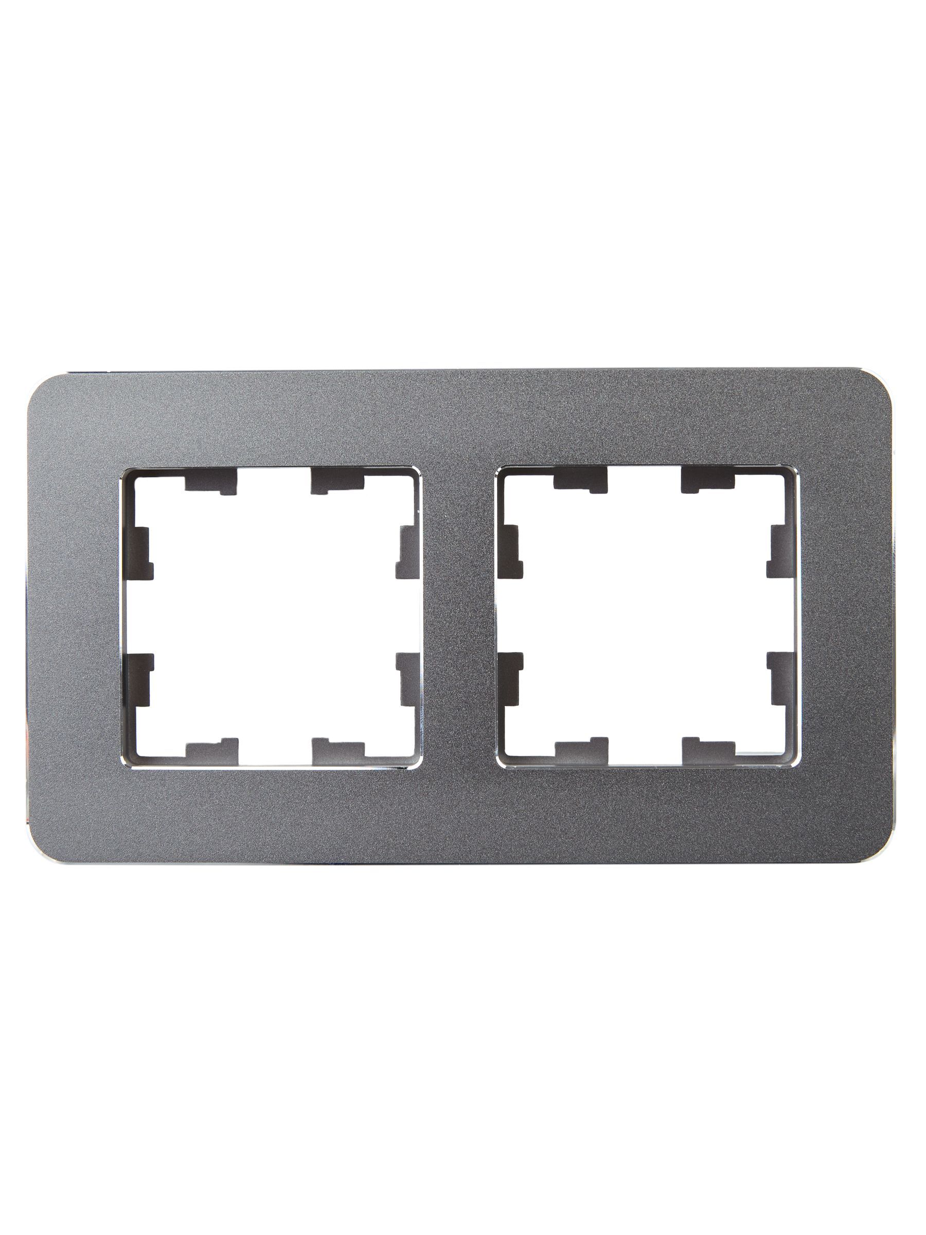BRITE Рамка 2-местная РУ-2-1-Бр металл титан RE IEK - Фото 7