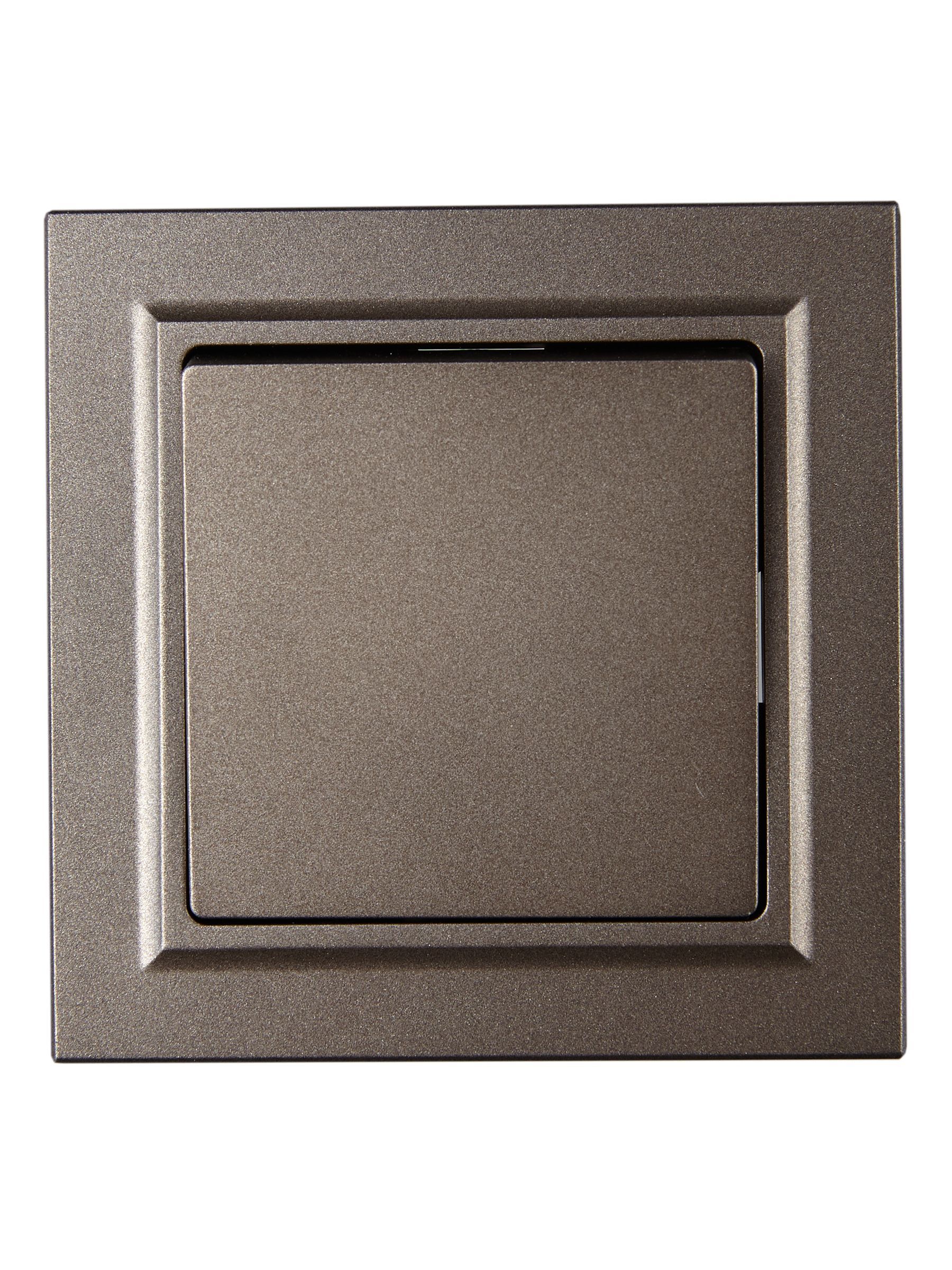 BRITE Выключатель 1-клавишный 10А в сборе ВСР10-1-0-БрТБ темная бронза IEK - Фото 2