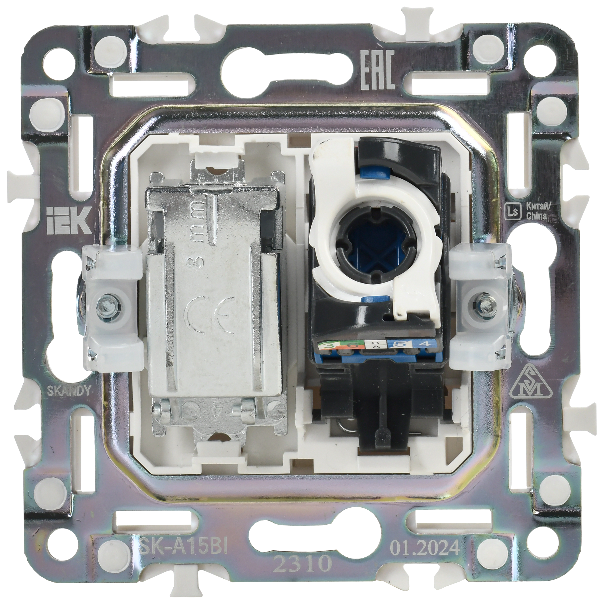 SKANDY Розетка двойная TV+RJ45 кат.6E SK-A15Bl черный IEK - Фото 7