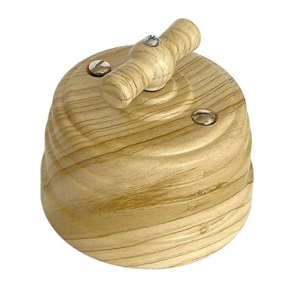 Выключатель ретро пластиковый поворотный на четыре положения (2-х клавишный), IP20, цвет - сосна, УС