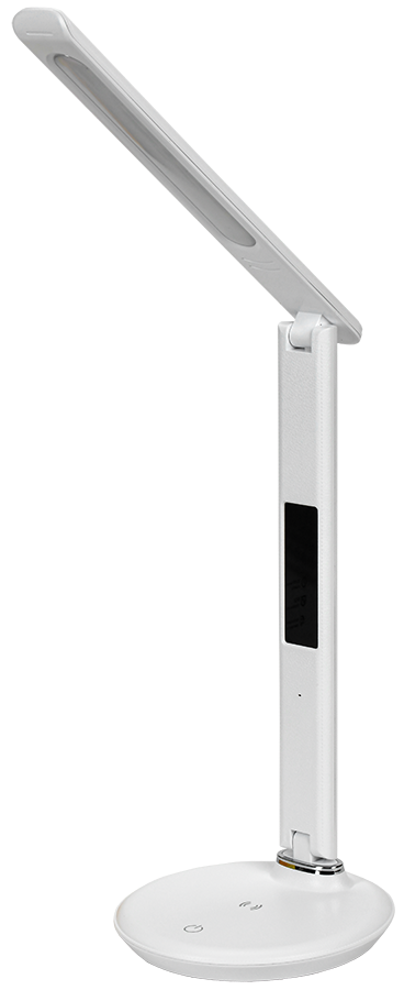 LIGHTING Светильник светодиодный настольный 2011 7Вт на подставке QI-заряд USB-выход кожа белый IEK LDNL0-2011-1-QI-7-K01