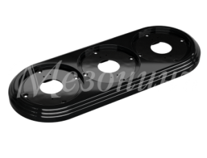 Рамка трехместная пластиковая, 234x92x14 мм, цвет - черный, серия УСАДЬБА, ТМ МЕЗОНИНЪ GE30703-05