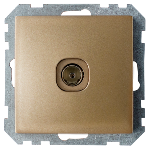 Розетка телевизионная скрытой установки ТР-043 бронза