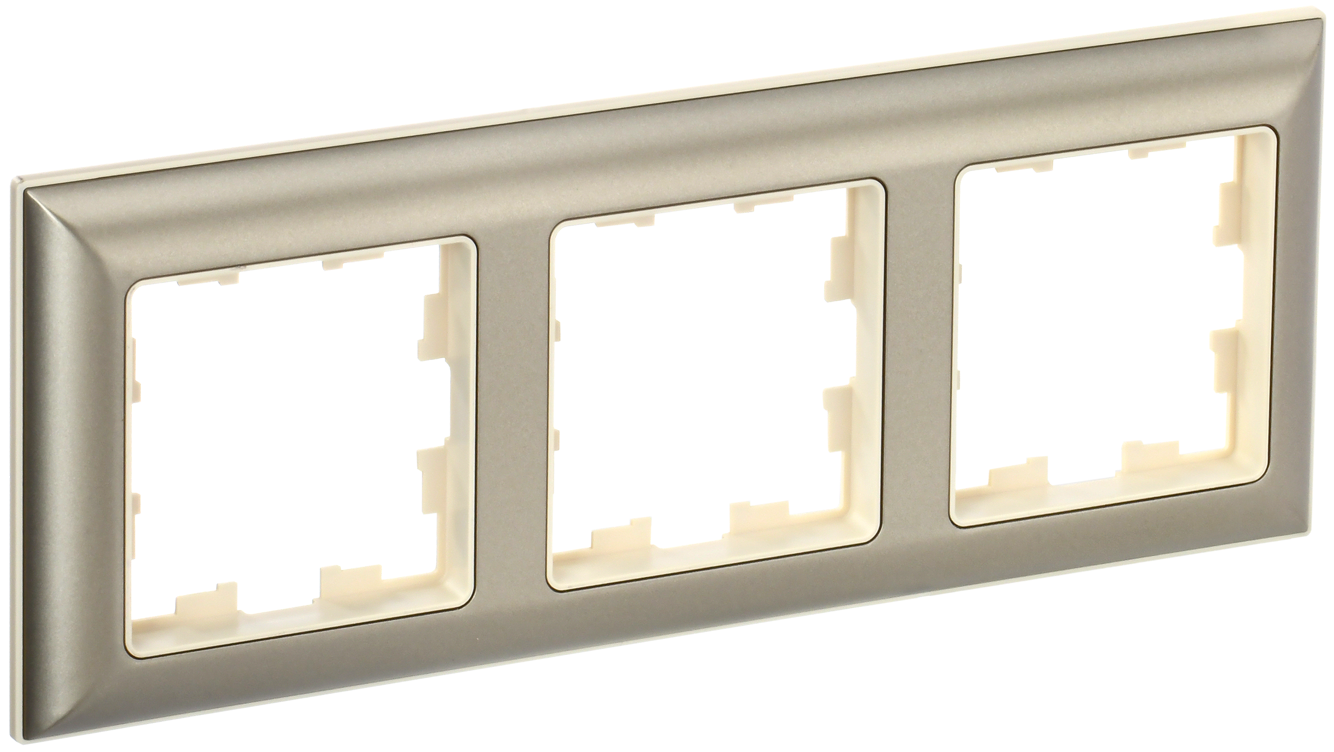 BRITE Рамка 3-местная РУ-3-Бр бежевый/шампань IEK