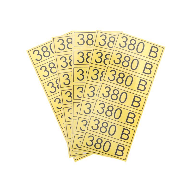 Наклейка знак электробезопасности «380 В» 35х100мм (7 шт. на листе) REXANT 56-0008-2