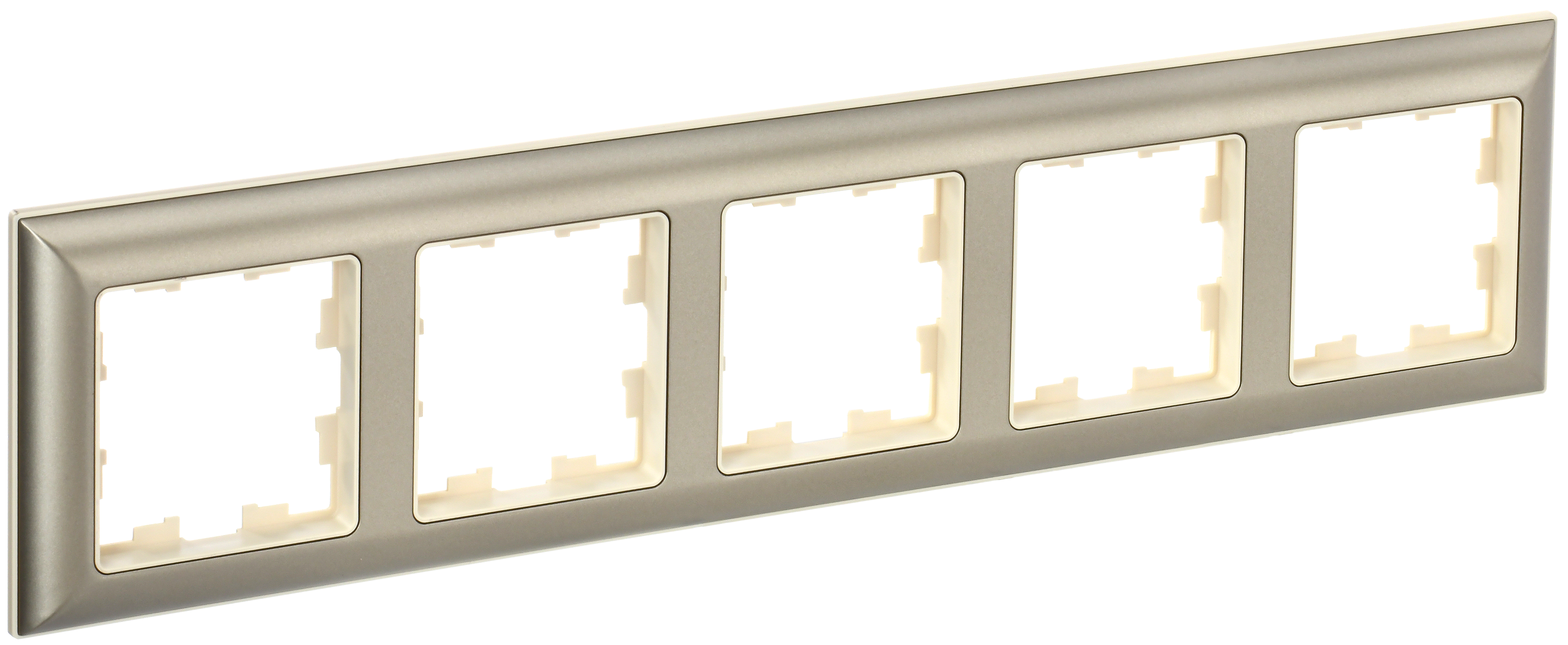 BRITE Рамка 5-местная РУ-5-Бр бежевый/шампань IEK