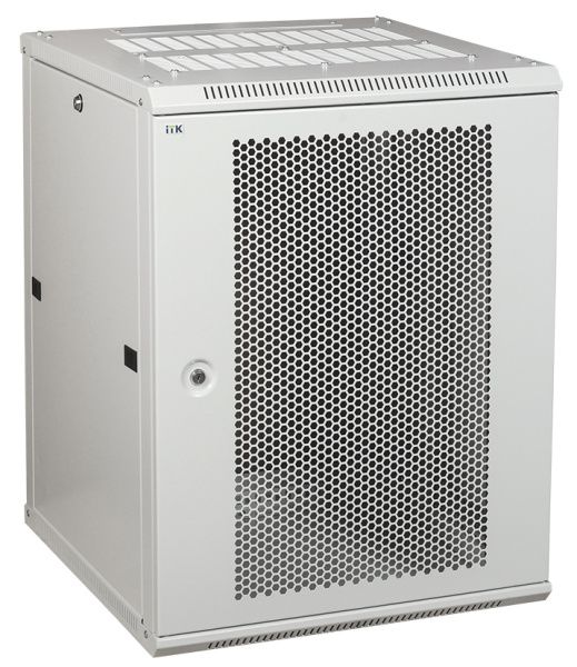 ITK Шкаф настенный LINEA W 15U 600х450мм дверь перфорированная RAL 7035