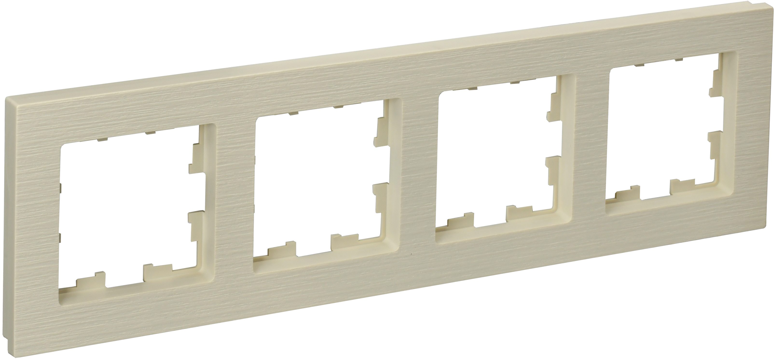 BRITE Рамка 4-местная РУ-4-Бр бежевый рифленый IEK