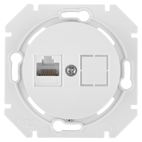 Розетка компьютерная скрытой установки (полимерный суппорт) РК18-6311