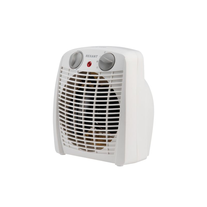 Тепловентилятор электрический настольный 2кВт со спиральным нагревательным элементом, белый REXANT 60-0033