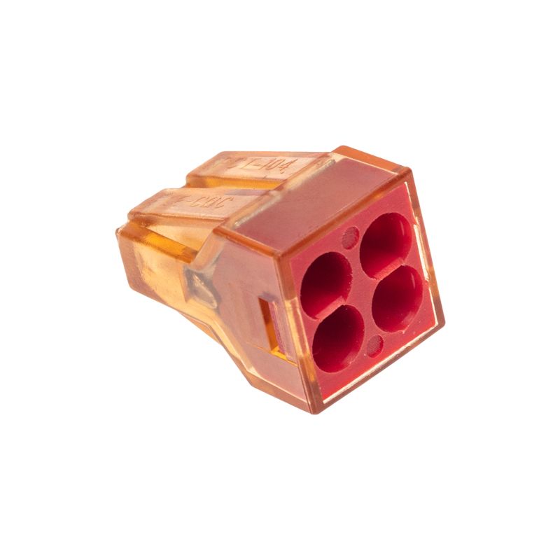 Экспресс-клемма СМК 773-604 с пастой, 4-проводная 0,75-4 мм² (50 шт/уп) REXANT 07-5275