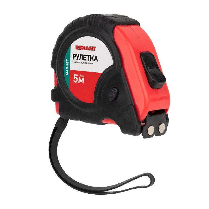 Рулетка измерительная Профи прорезиненный корпус, магнитная, 5м х 19мм REXANT