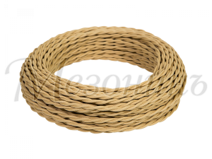 Провод декоративный витой TV+Internet, цвет- песочное золото, ТМ "МезонинЪ, (бухта 45м ) GE72100-32 GE72100-32