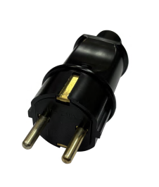 Вилка прямая с заземляющим контактом IP20, УХЛ4, 250 В, 16А, черная В16-005Ч