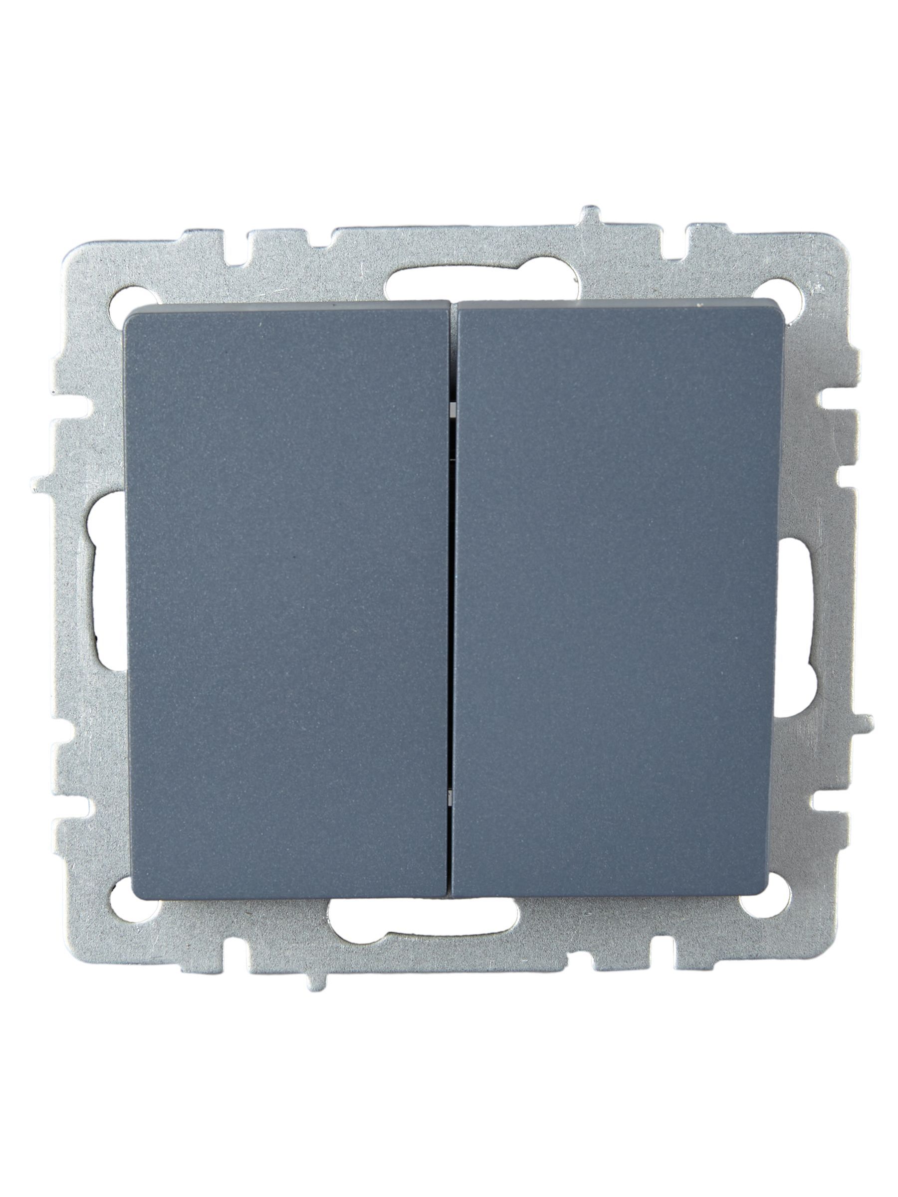 BRITE Выключатель 2-клавишный проходной 10А ВС10-2-6-БрМ маренго IEK - Фото 7