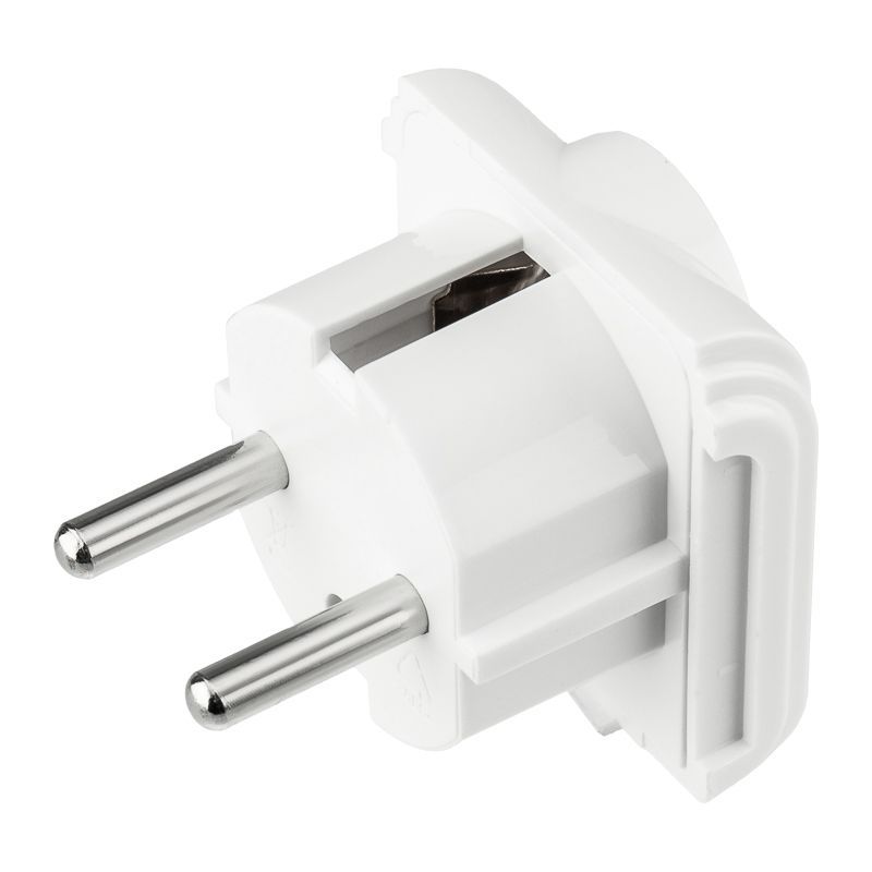 Адаптер сетевой (переходник) с универсальной на Евро вилку F/C2 «Квадрат» 10А б/з белый REXANT 11-1011