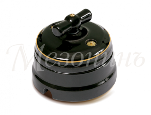 Выключатель ретро фарфоровый поворотн на 4 положения в комплекте с подъемной рамкой, 10А, 250В, цв GE70401-53