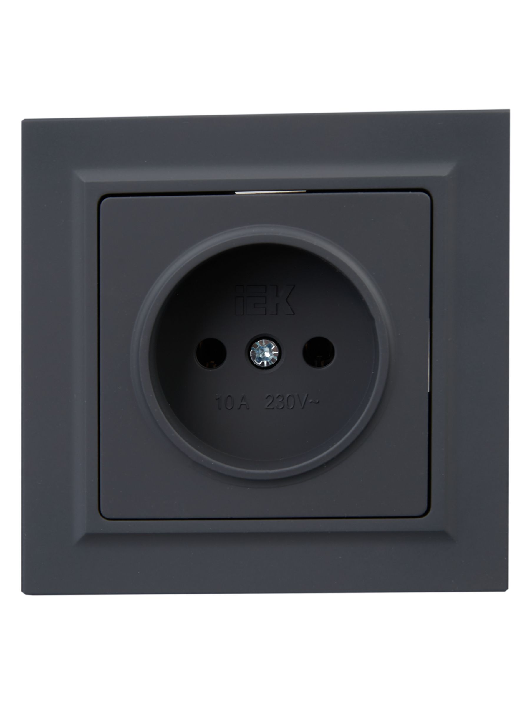 BRITE Розетка 1-местная без заземления без защитных шторок 10А в сб. РСР10-1-0-БрГ графит IEK - Фото 4