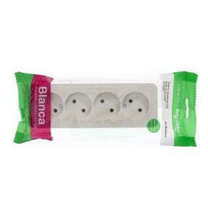 Розетка 4-м ОП Blanca 16А IP20 250В без заземл. без защ. шторок с изолир. пластиной беж. SE BLNRA000417 520070