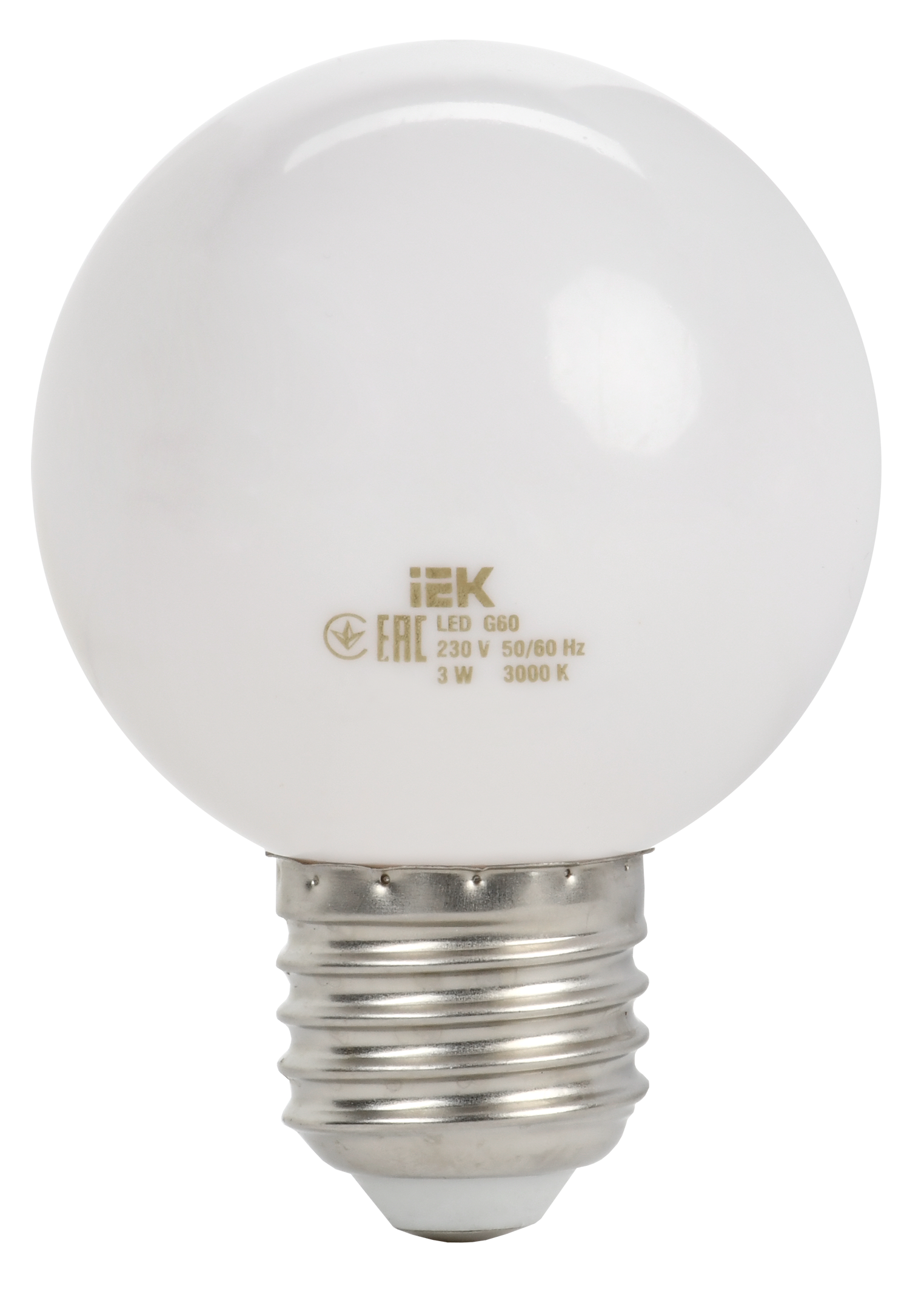 LIGHTING Лампа светодиодная декоративная G60 шар 3Вт 230В теплый белый E27 IEK