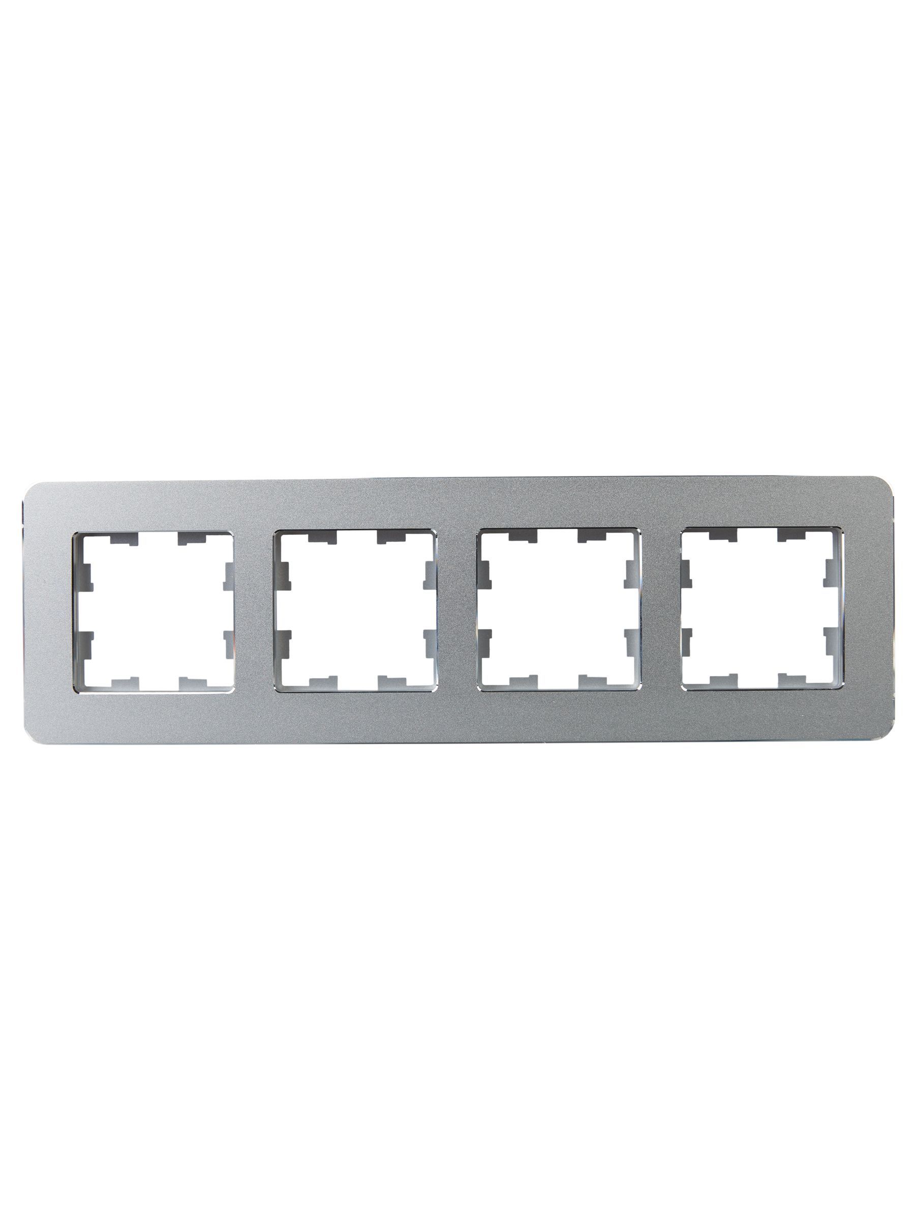 BRITE Рамка 4-местная РУ-4-1-Бр металл алюминий RE IEK - Фото 7