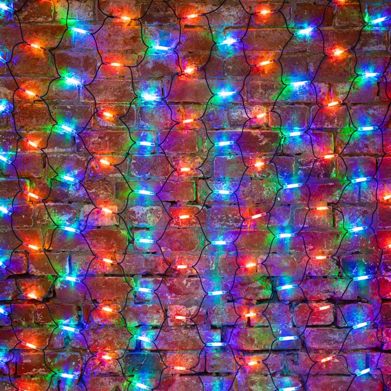 Гирлянда светодиодная Сеть 2x3м 432 LED МУЛЬТИ черный каучук IP67 постоянное свечение 230В блок в комплекте NEON-NIGHT