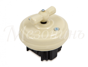 Выключатель ретро фарфоровый поворотный на 2 положен,проходной (D70x35, 10А, 250В, IP20, без подъ GE70404-02k