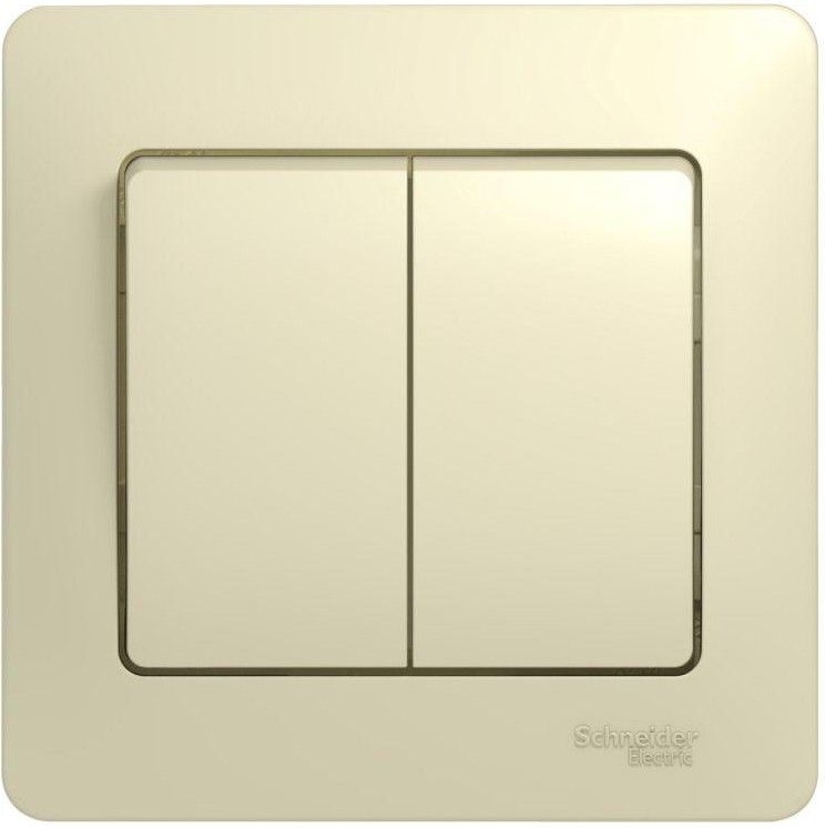 Выключатель 2-кл. СП Glossa 10А IP20 (сх. 5) 10AX в сборе беж. SE GSL000252