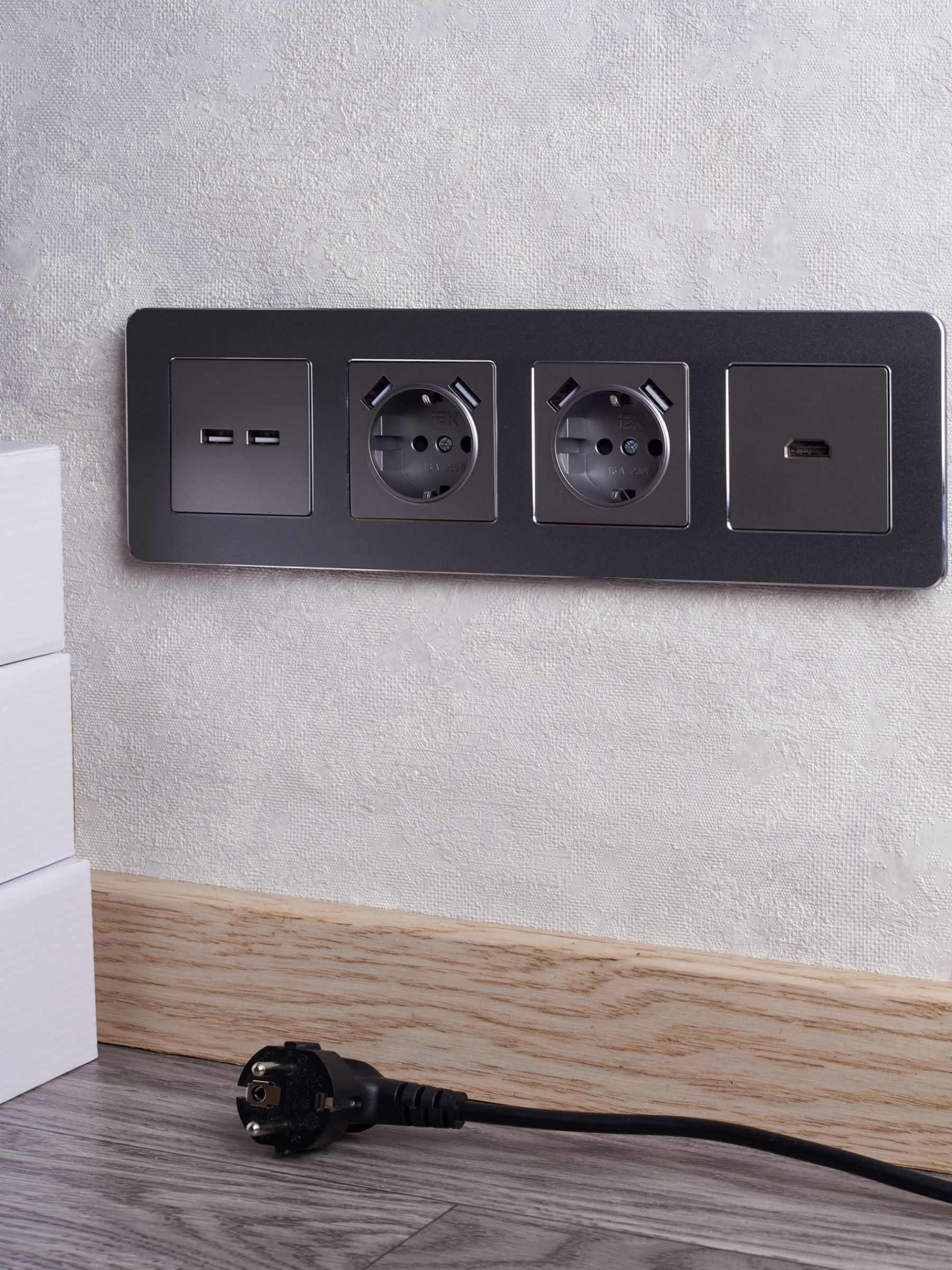 BRITE Розетка HDMI РHDMI-0-БрС сталь IEK - Фото 4