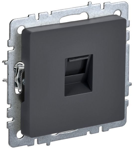 BRITE Розетка компьютерная RJ45 кат.6 РК11-БрГ графит IEK BR-K10-2-K53