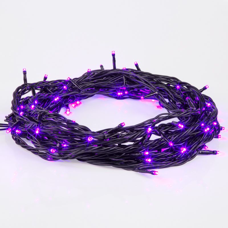Гирлянда Нить управляемая 10м 100 LED ФИОЛЕТОВЫЙ черный ПВХ IP65 свечение с динамикой 230В контроллер в комплекте NEON-NIGHT - Фото 3