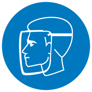 Знак наклейка M08 "Работать в защитном щитке" (200x200) EKF an-m-08