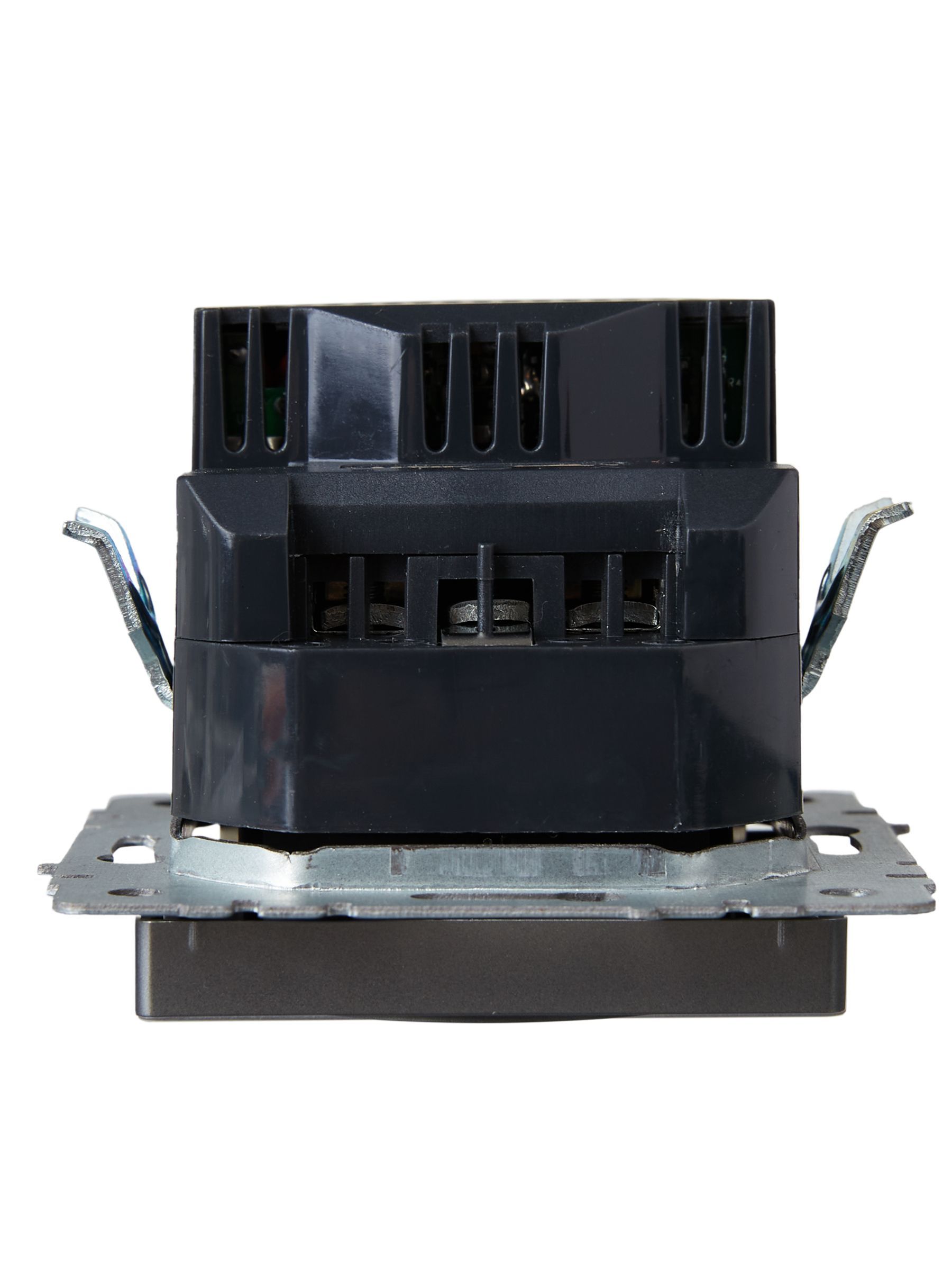 BRITE Розетка 1-местная с заземлением с защитными шторками 16А с USB A+A 5В 2,1А РЮш10-1-БрС сталь IEK - Фото 2