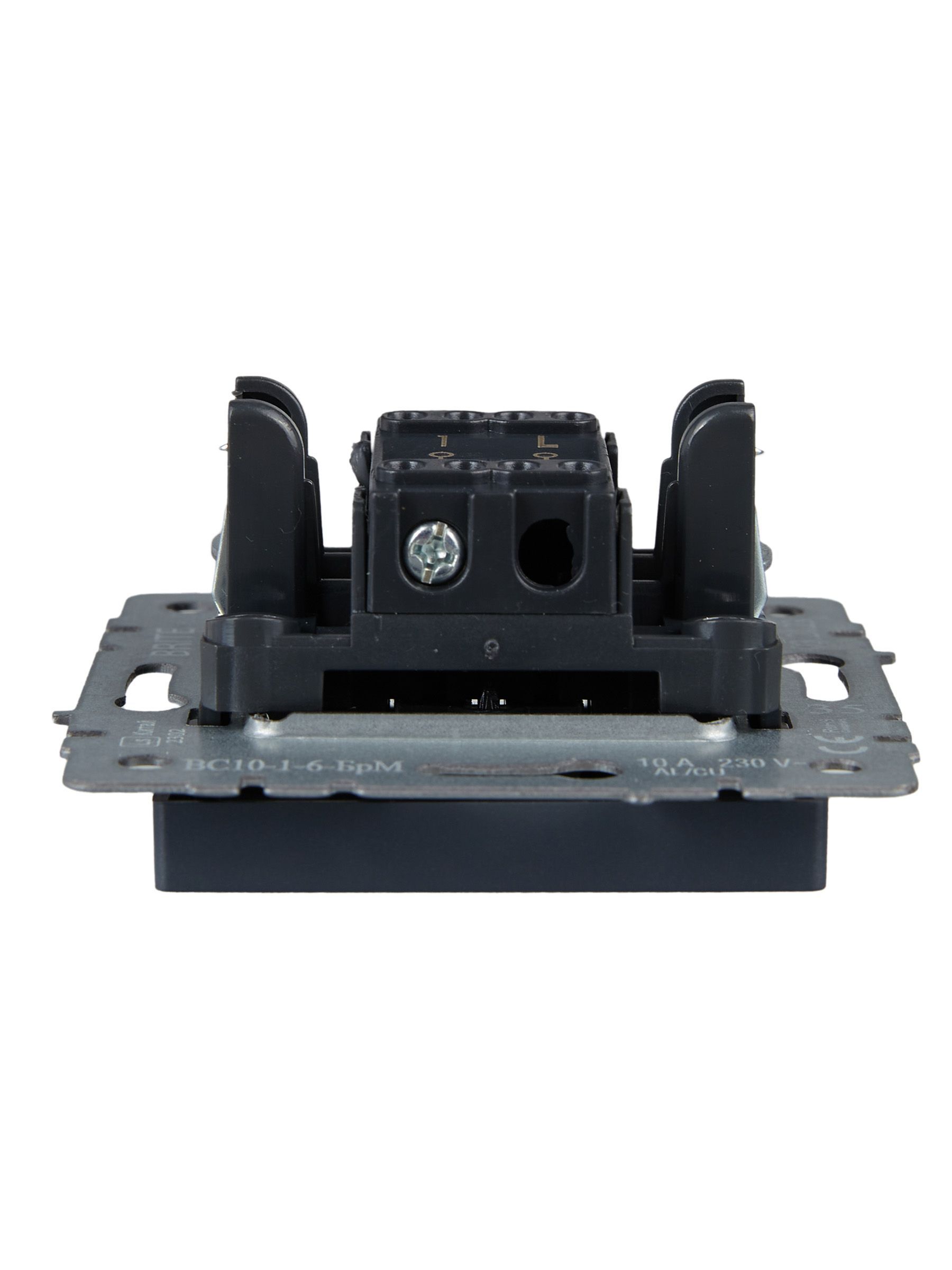 BRITE Выключатель 1-клавишный проходной 10А ВС10-1-6-БрМ маренго IEK - Фото 3