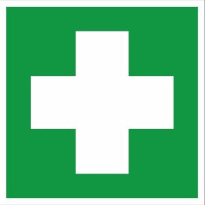 Знак наклейка EC01 "Аптечка первой медицинской помощи" (200x200) фотолюминесцентный EKF an-ec-01-f