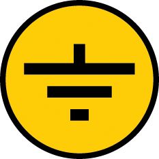 Самоклеящаяся этикетка 30х30мм символ "Заземление" IEK YPC20-ZAZEM-1-096