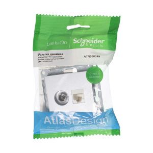 Розетка компьютерная + телевизионная 2-м AtlasDesign RJ45 кат.5E + TV механизм алюм. SE ATN000389 1240257