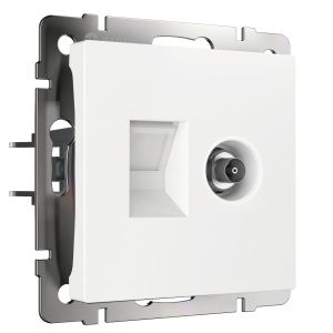 Розетка ТВ+Ethernet RJ-45 6 cat.(белый) Werkel W1181301