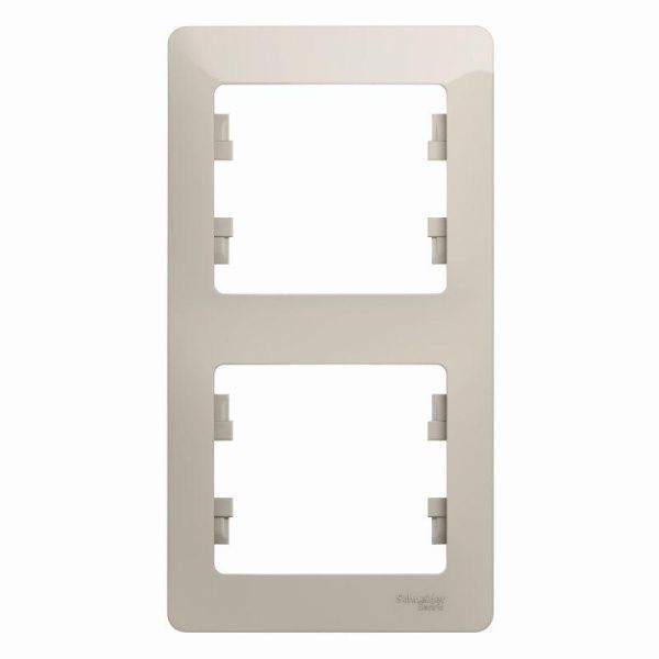 Рамка 2-м Glossa вертикал. молоч. SE GSL000906