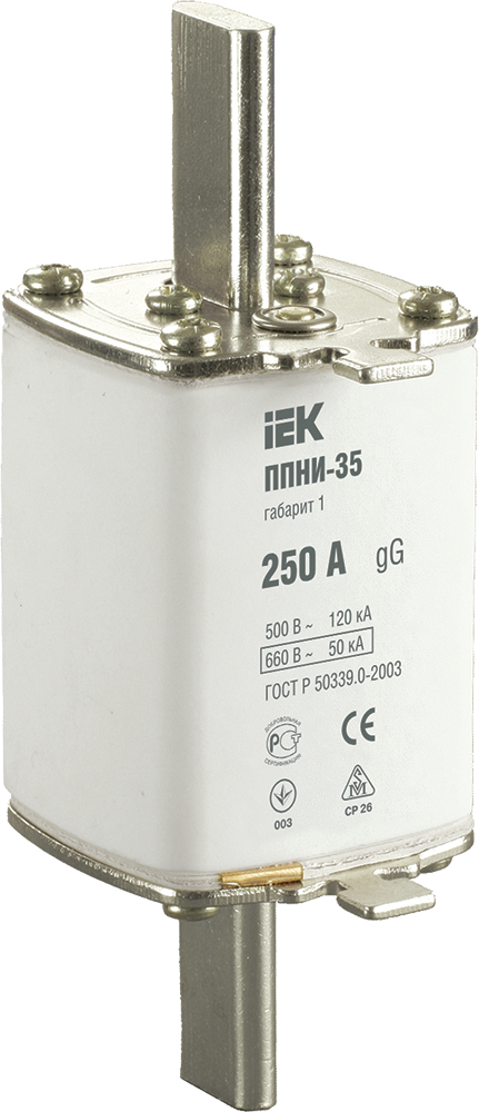 Плавкая вставка предохранителя ППНИ-35 габарит 1 250А IEK DPP30-250
