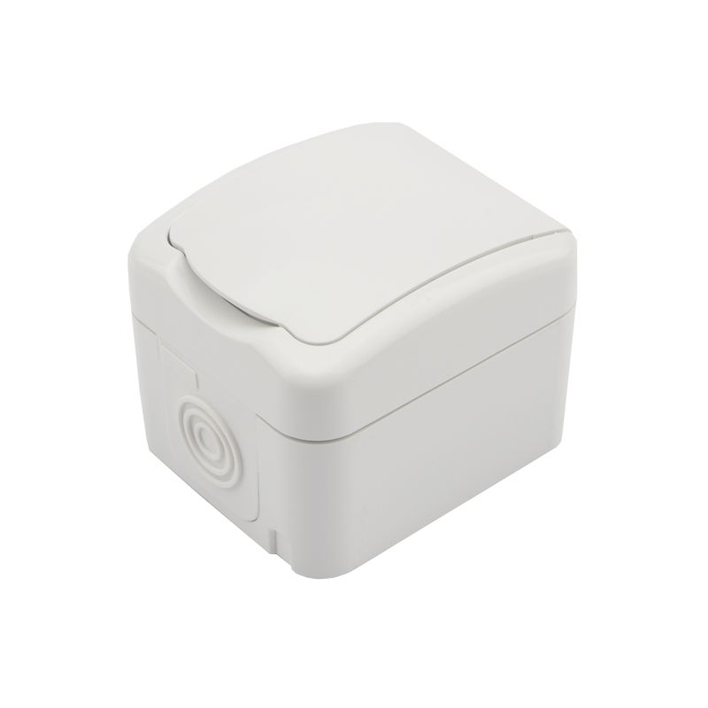 Розетка одноместная Mini OG IP54 с/з, о/у, белая KRANZ KR-78-0604