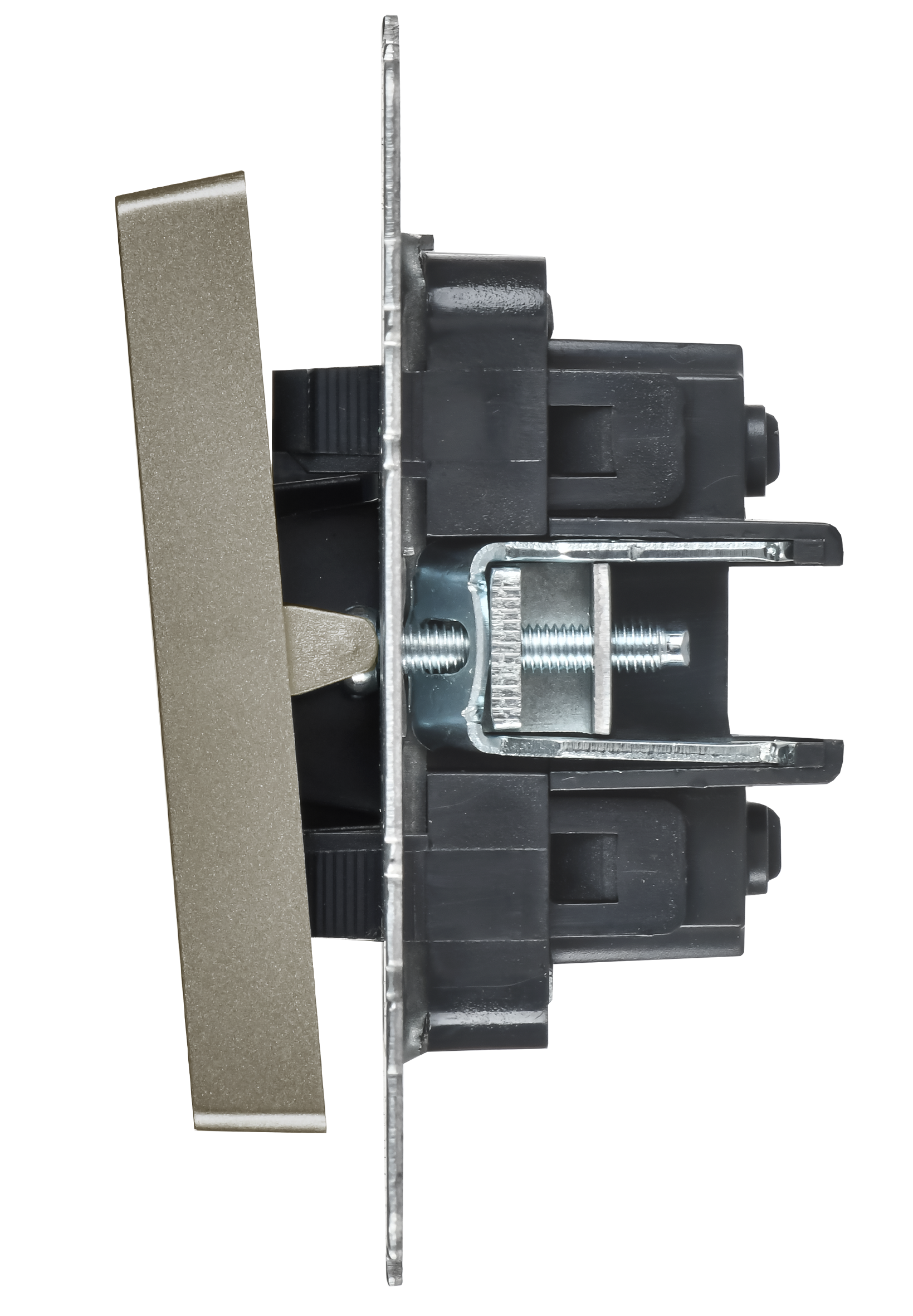 BRITE Выключатель 2-клавишный перекрестный 10А ВС10-2-3-БрШ шампань IEK - Фото 3