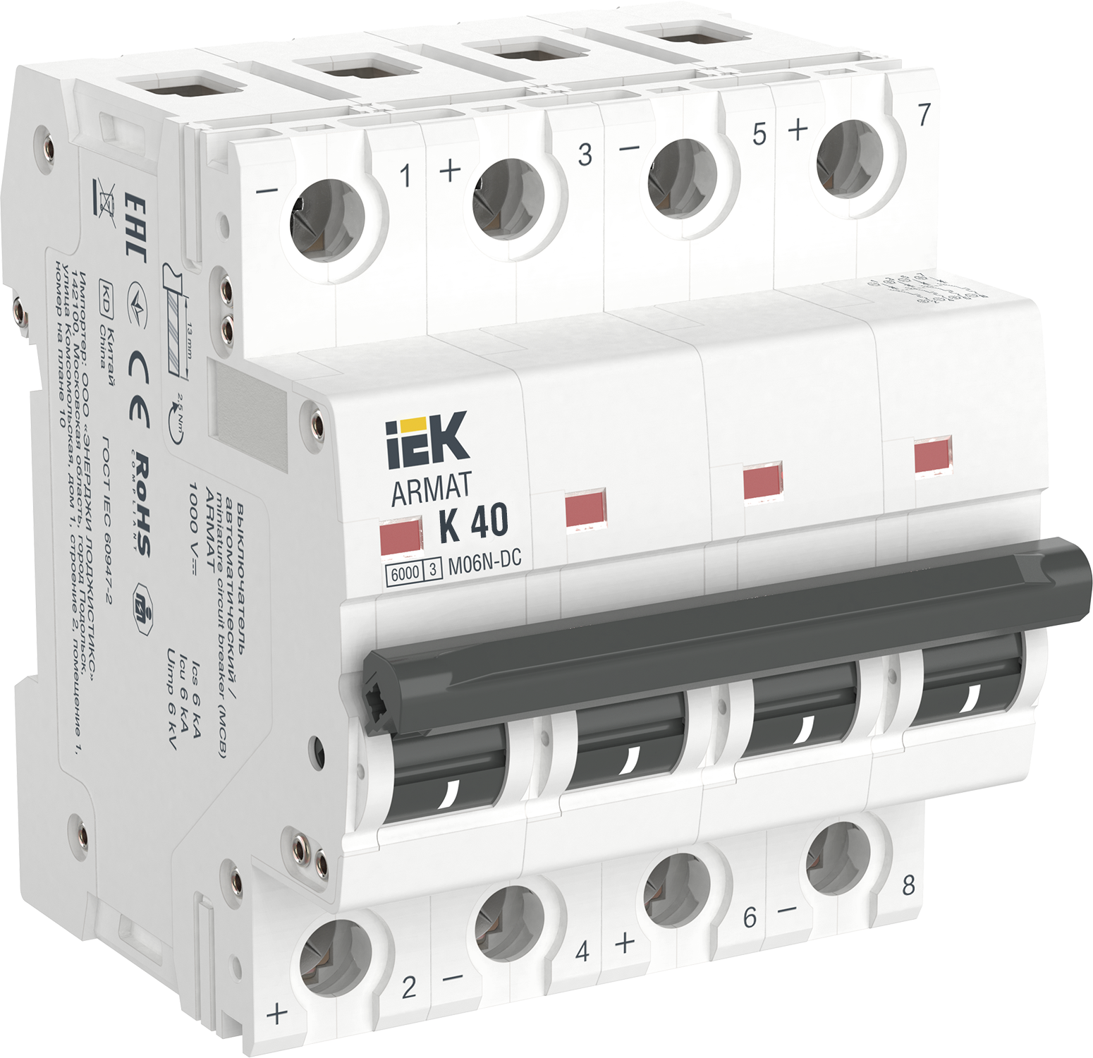 ARMAT Автоматический выключатель M06N-DC 4P K 40А IEK