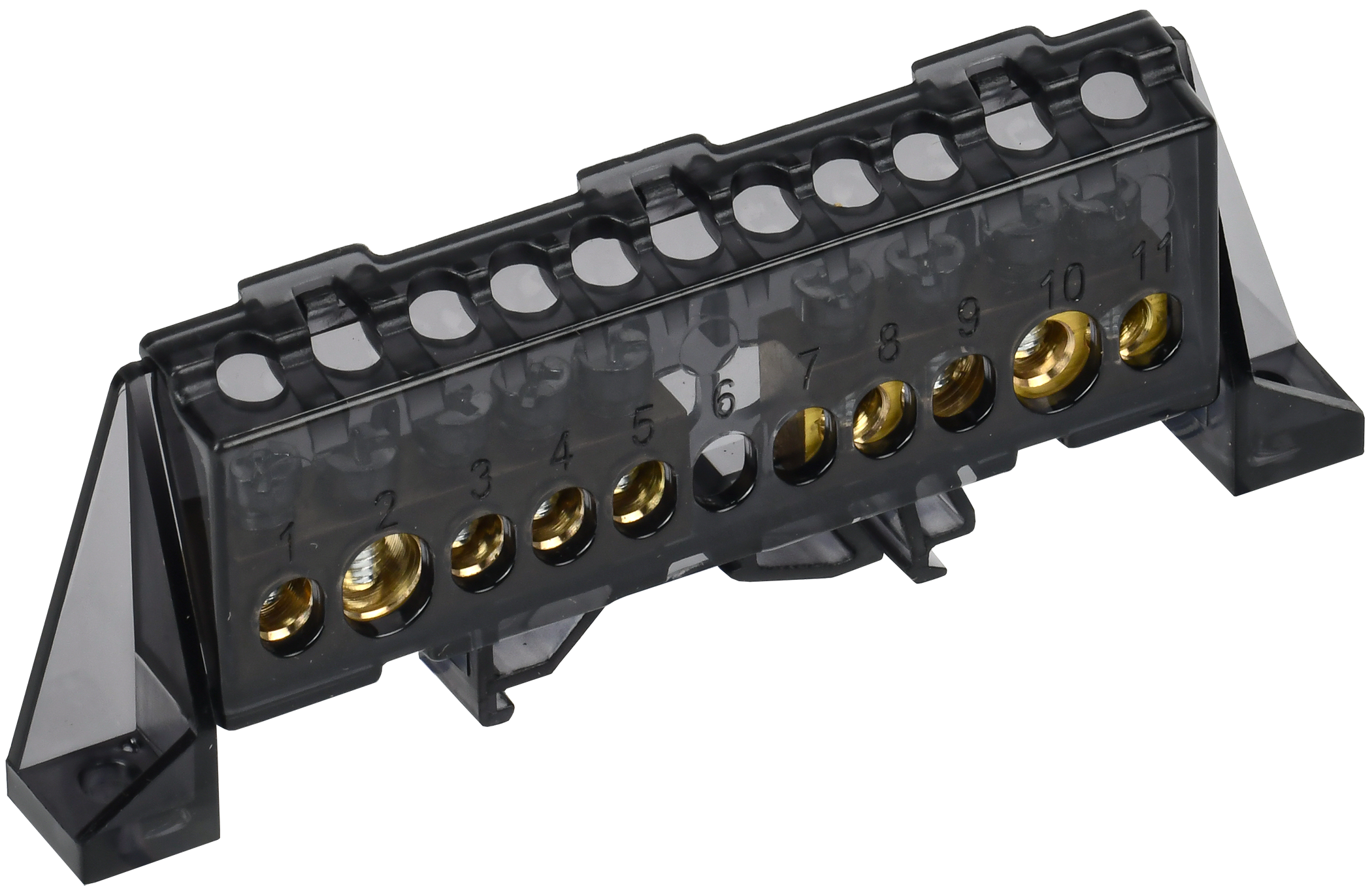 TEKFOR Шина N "ноль" в комбинированном DIN-изоляторе "Стойка" 8х12-(4+5)-Ч IEK TF-NN20-45-DP-K02
