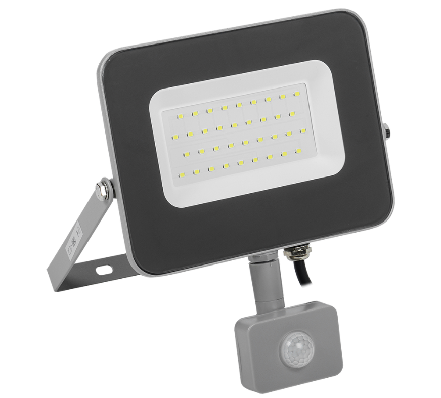 Прожектор светодиодный СДО 07-30Д с датчиком движения IP54 серый IEK LPDO702-30-K03