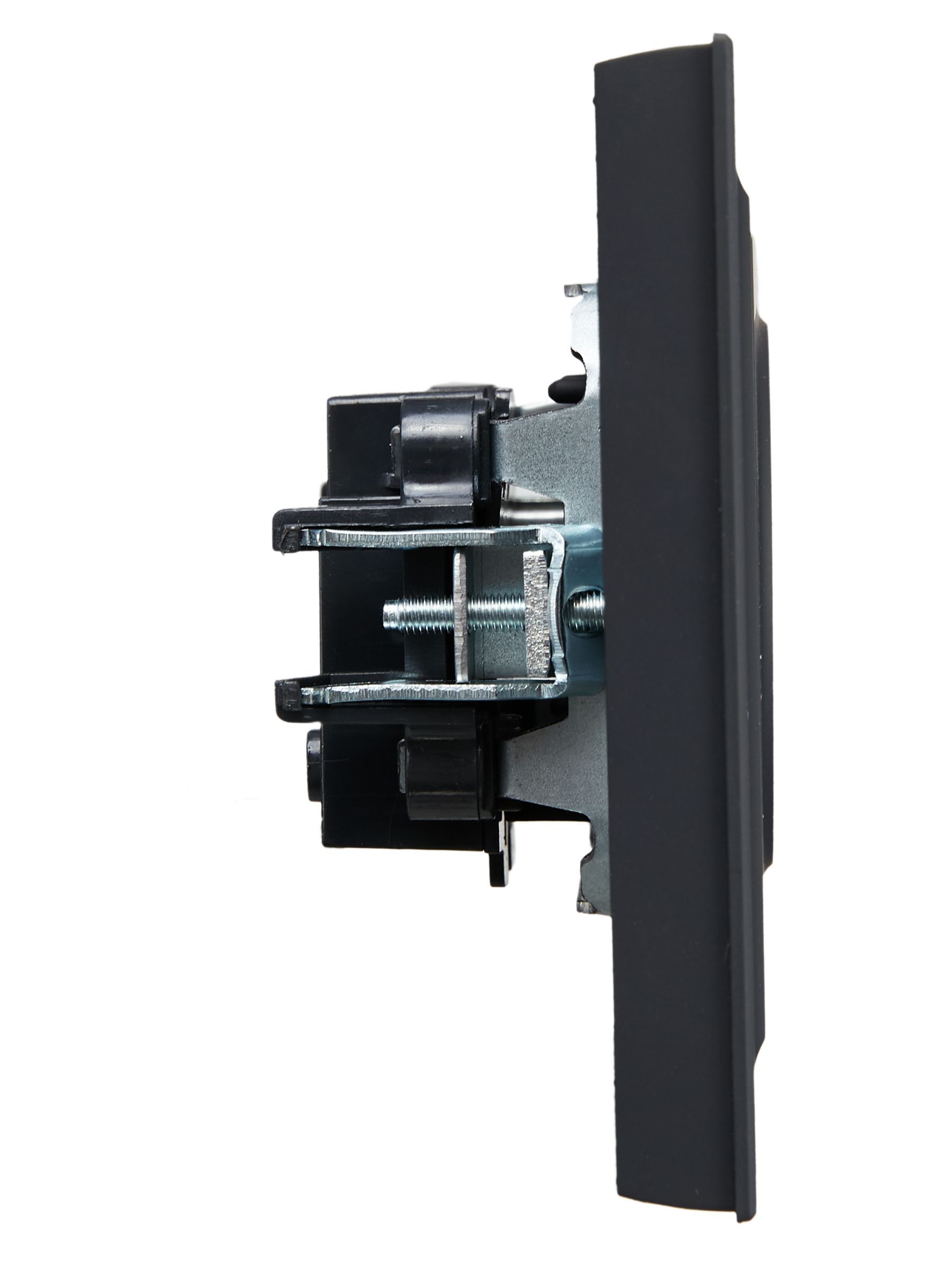 BRITE Розетка 1-местная без заземления без защитных шторок 10А в сб. РСР10-1-0-БрГ графит IEK - Фото 3