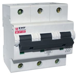 Авт. выкл. 3P 125А (C) 15кА ВА 47-125 EKF PROxima mcb47125-3-125C