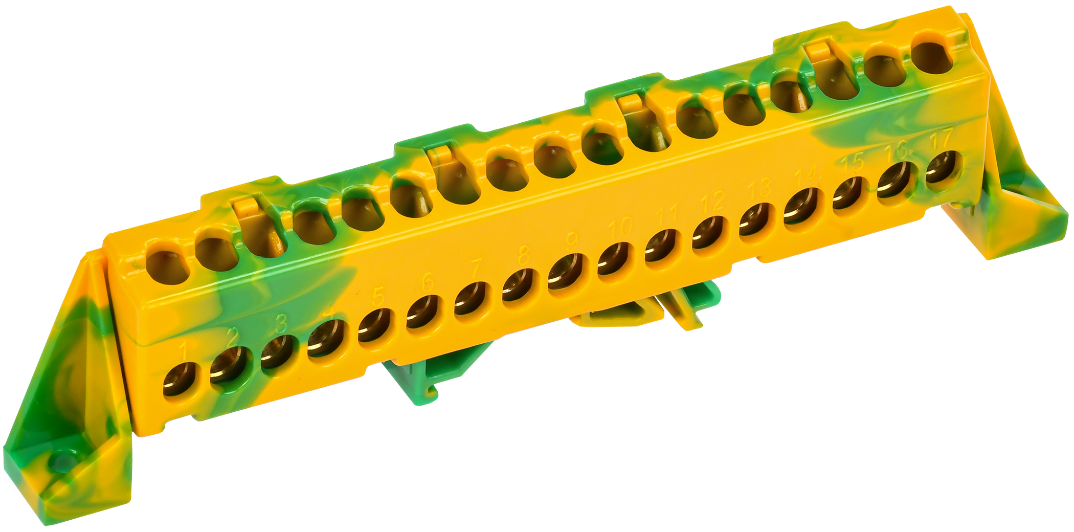 TEKFOR Шина PE "земля" в комбинированном DIN-изоляторе "Стойка" 6х9-17-ЖЗ IEK TF-NN10-17-DP-K52