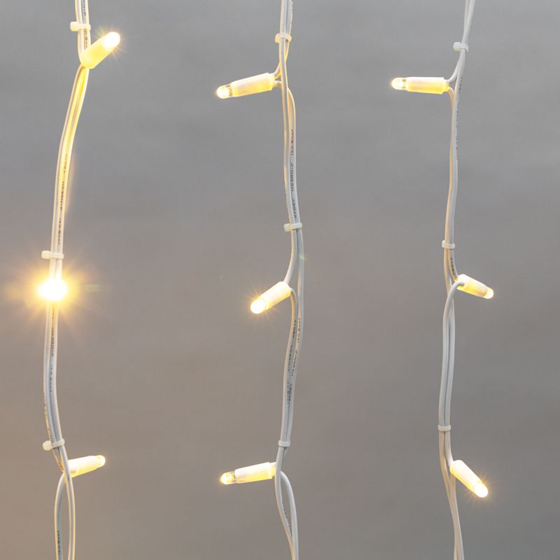 Гирлянда светодиодная Бахрома (Айсикл) 5,6x0,9м 240 LED ТЕПЛЫЙ БЕЛЫЙ белый каучук 3,3мм IP67 постоянное свечение 230В нужен блок 315-001 NEON-NIGHT - Фото 3