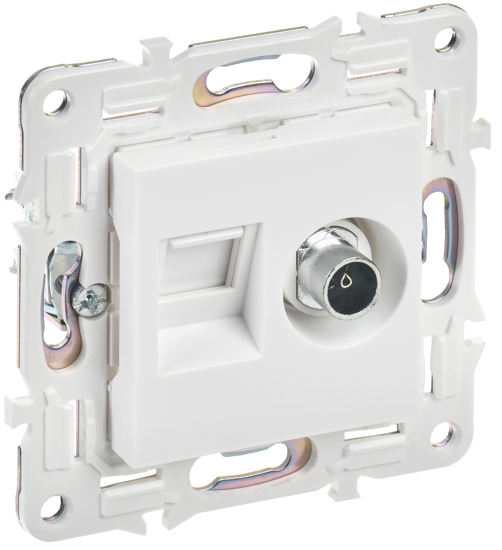 SKANDY Розетка двойная TV+RJ45 кат.5E SK-A14W арктический белый IEK SK-AK20-1-K01